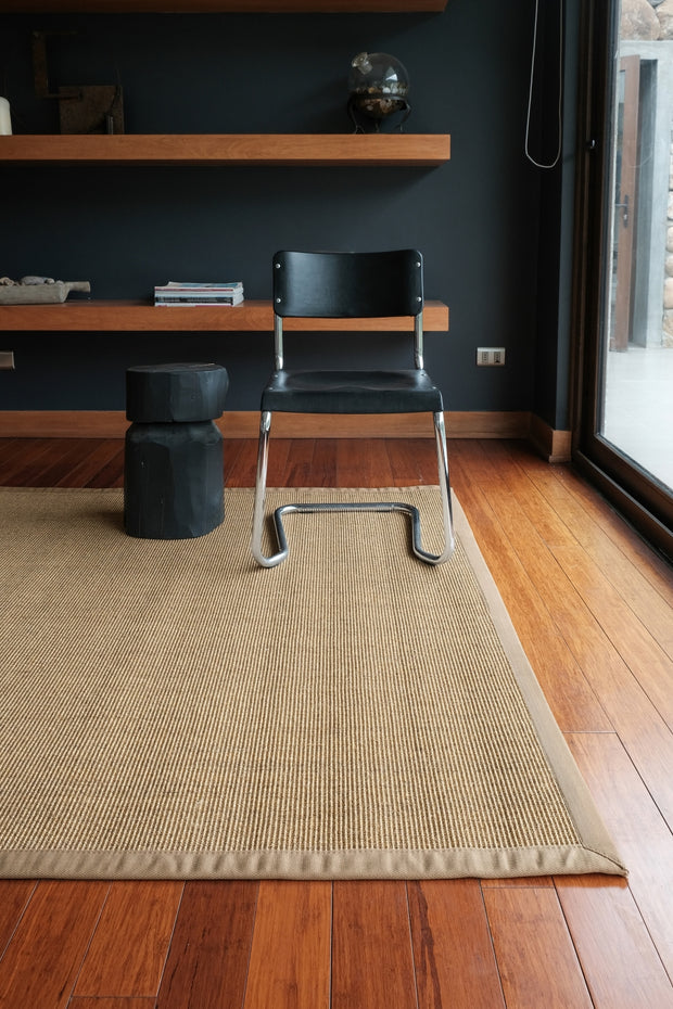 Alfombra Sisal Natural BD485 Borde de Tela Beige