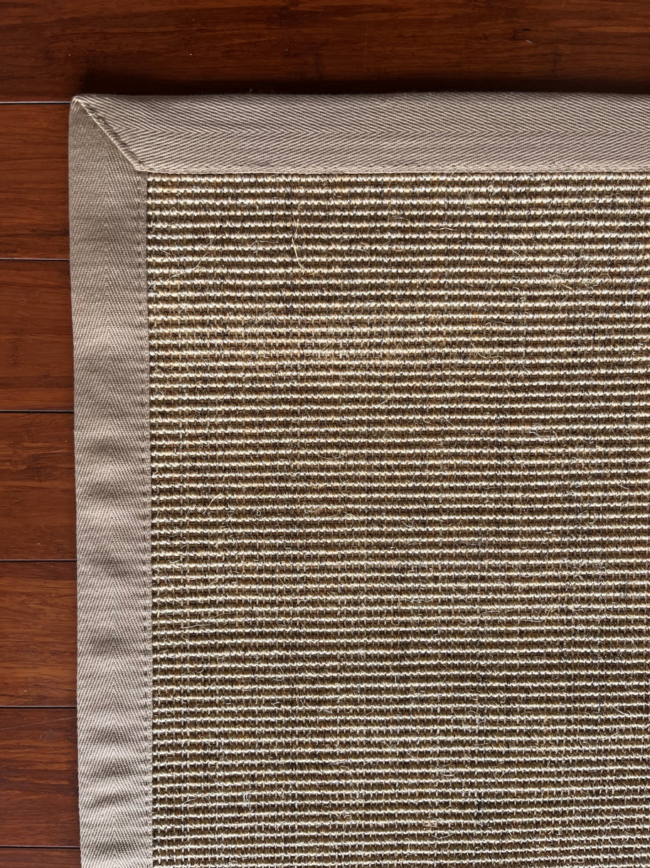 Alfombra Sisal Natural BD485 Borde de Tela Beige