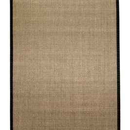 Alfombra Sisal Natural GG687 Borde de Tela Negro