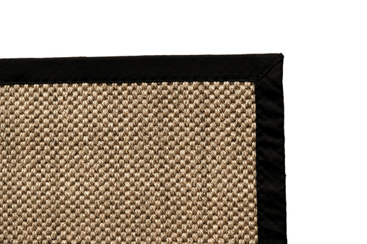 Alfombra Sisal Natural GG687 Borde de Tela Negro