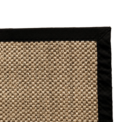 Alfombra Sisal Natural GG687 Borde de Tela Negro