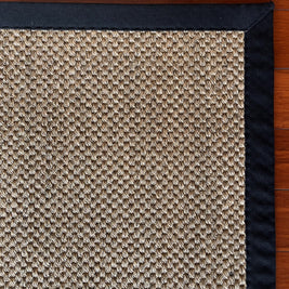 Alfombra Sisal Natural GG687 Borde de Tela Negro