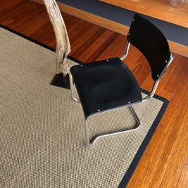 Alfombra Sisal Natural GG687 Borde de Tela Negro