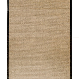 Alfombra Sisal Natural KF731 Borde de Tela Negro