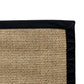 Alfombra Sisal Natural KF731 Borde de Tela Negro