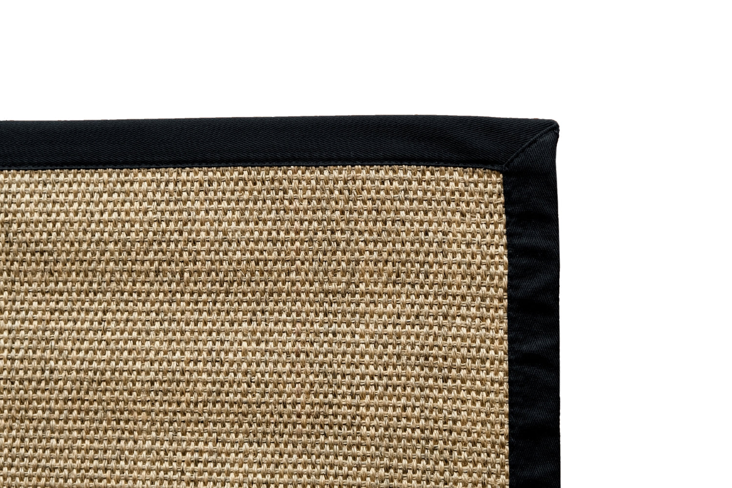 Alfombra Sisal Natural KF731 Borde de Tela Negro