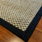 Alfombra Sisal Natural GA880 Borde de Tela Negro