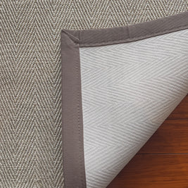Alfombra Sisal Natural VB1065 Borde de Tela Café