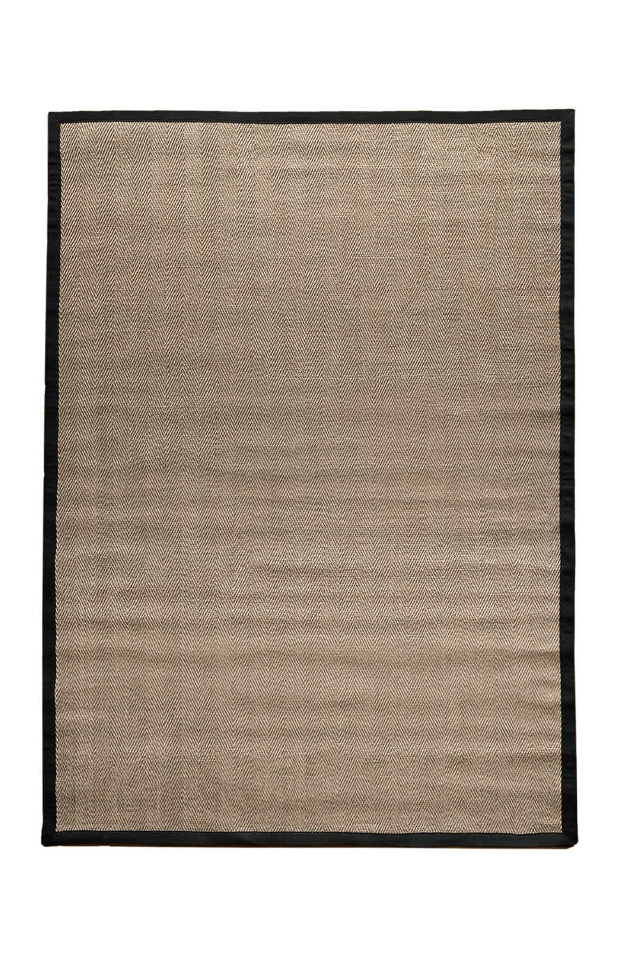 Alfombra Sisal Natural VB563 Borde de Tela Negro
