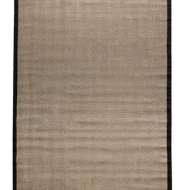 Alfombra Sisal Natural VB563 Borde de Tela Negro