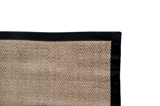Alfombra Sisal Natural VB563 Borde de Tela Negro