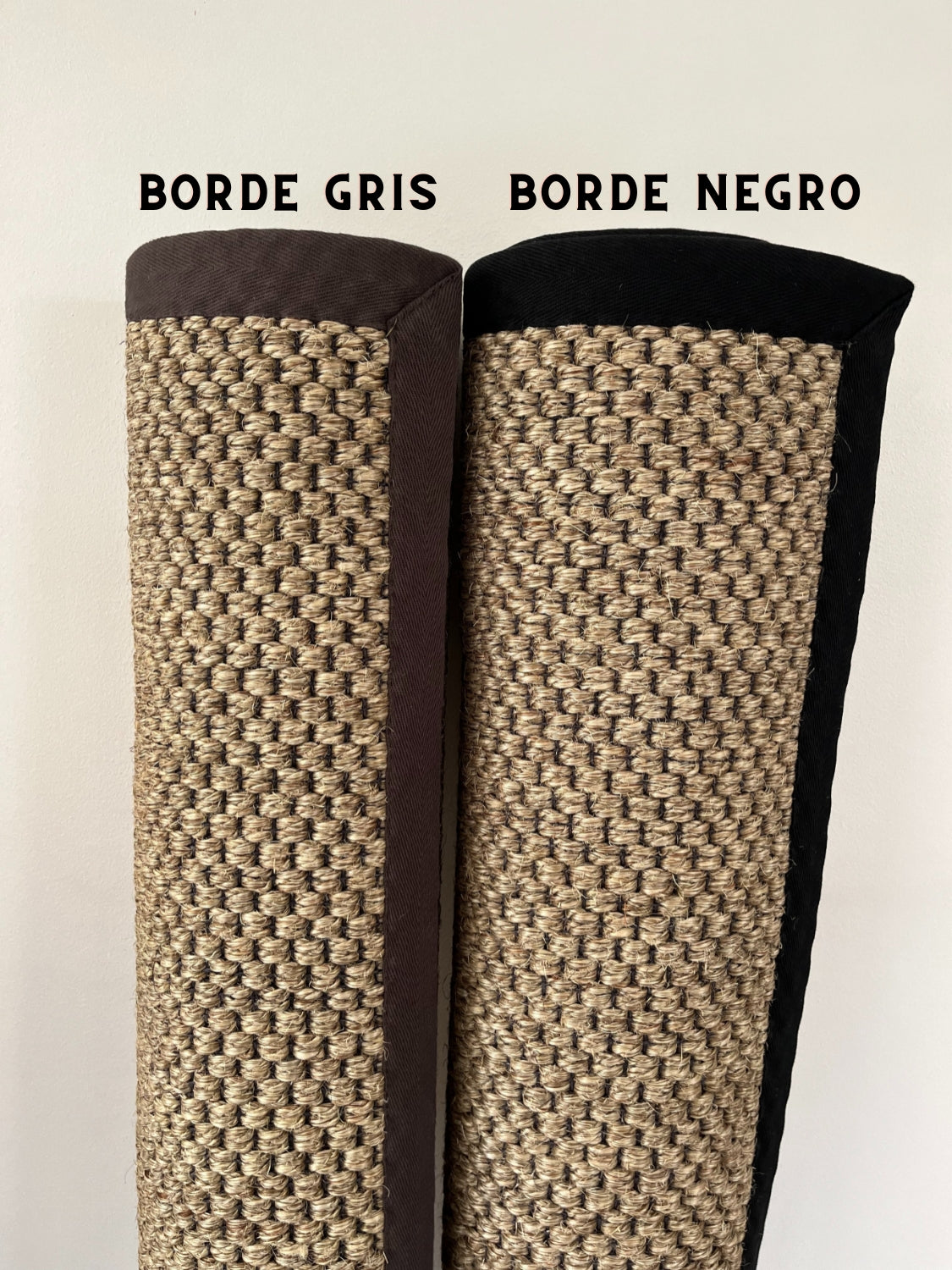Alfombra Sisal Natural GA880 Borde de Tela Negro