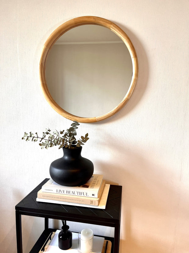 Espejo Madera Redondo 60x60 cm de Pared Lamai