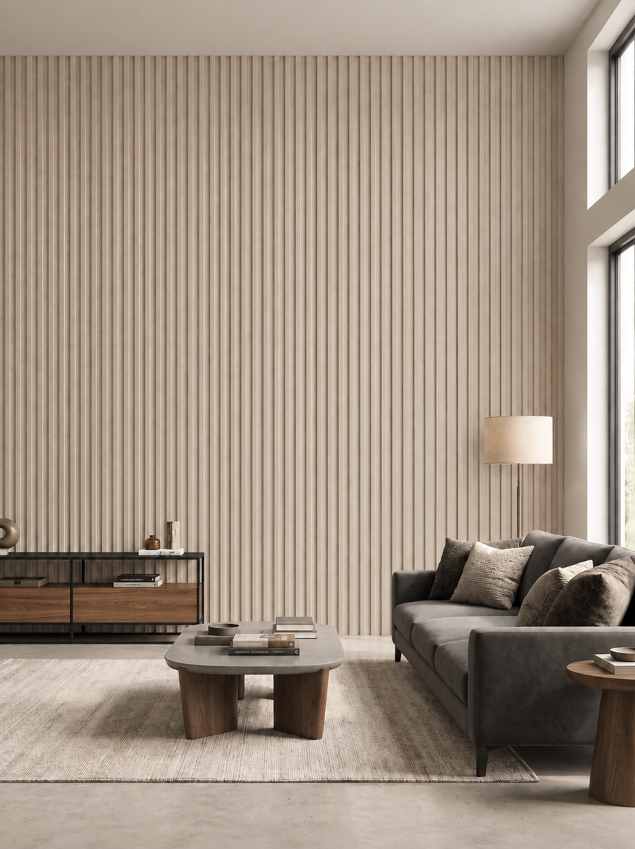Wall Panel Interior WPC Flat Blanco Grisáceo 15x290 cm