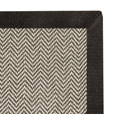 Alfombra Sisal Sintetico Espiga Ivory Borde Tela Gris
