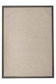 Alfombra Sisal Sintetico Espiga Ivory Borde Tela Gris