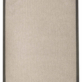 Alfombra Sisal Sintetico Espiga Ivory Borde Tela Gris