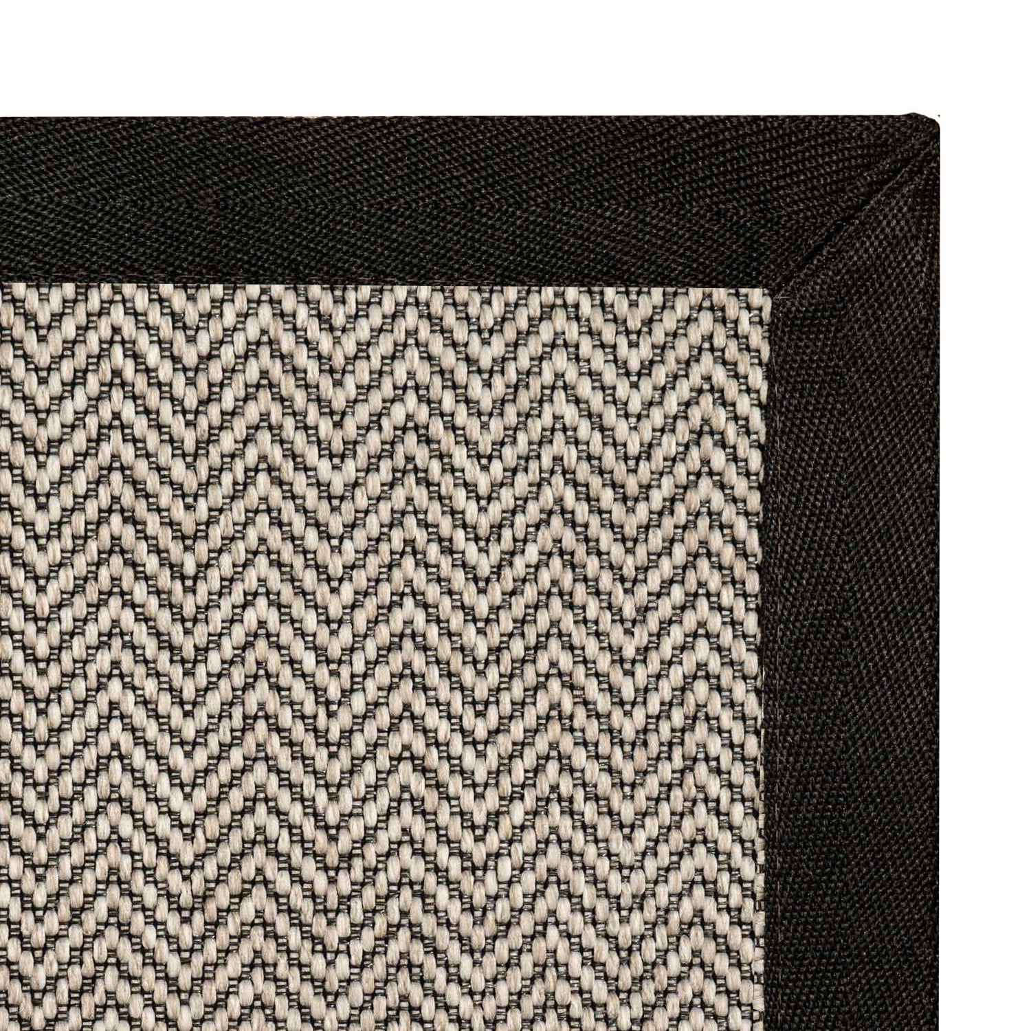 Alfombra Sisal Sintetico Espiga Ivory Borde Tela Negro 300x400 vista principal