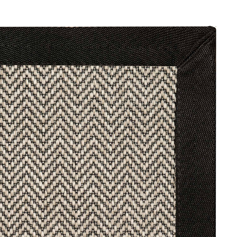 Alfombra Sisal Sintetico Espiga Ivory Borde Tela Negro 300x400 vista principal