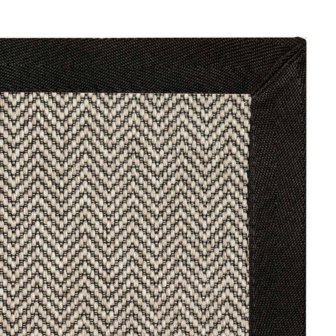 Alfombra Sisal Sintetico Espiga Ivory Borde Tela Negro 300x400 vista principal