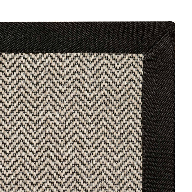 Alfombra Sisal Sintetico Espiga Ivory Borde Tela Negro 300x400 vista principal