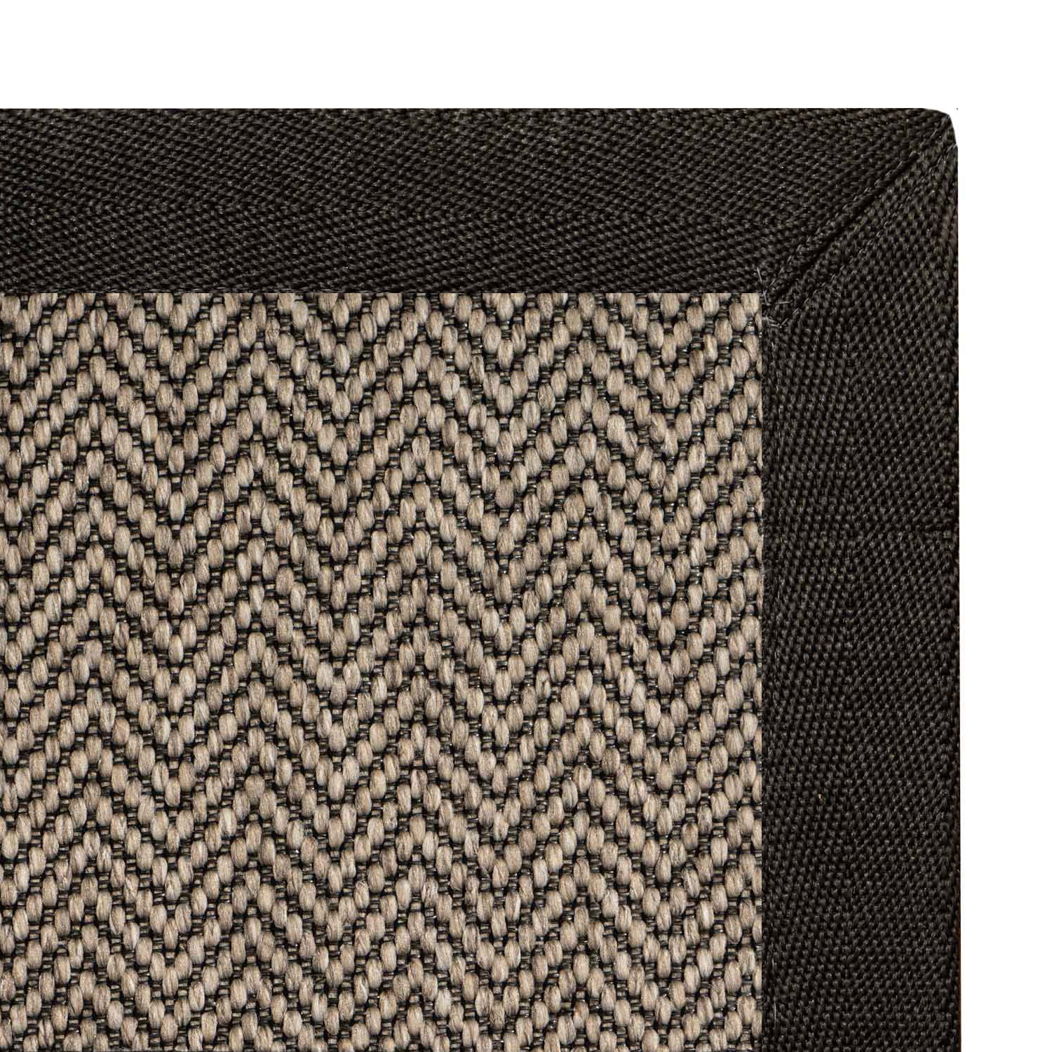 Alfombra Sisal Sintetico Espiga Taupe Borde Tela Negro 300x400 vista principal