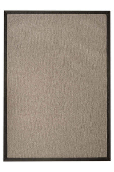 Alfombra Sisal Sintetico Espiga Taupe Borde Tela Negro
