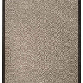 Alfombra Sisal Sintetico Espiga Taupe Borde Tela Negro