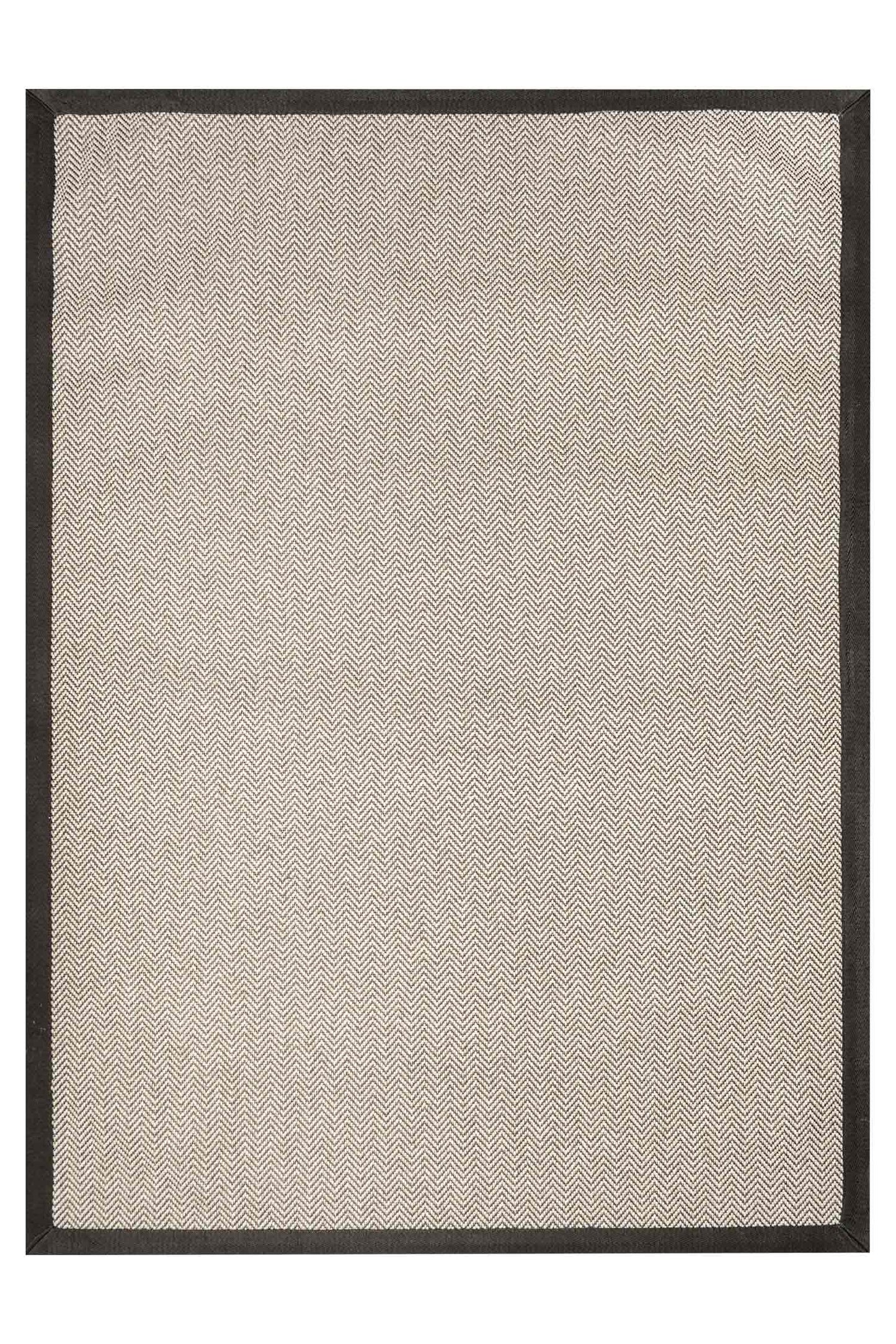 Alfombra Sisal Sintetico Espiga Taupe Borde Tela Gris