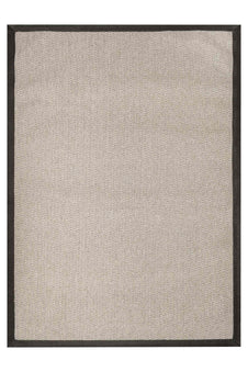 Alfombra Sisal Sintetico Espiga Taupe Borde Tela Gris