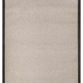 Alfombra Sisal Sintetico Espiga Taupe Borde Tela Gris