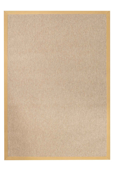 Alfombra Sisal Sintetico Lasis Beige Borde Tela Beige