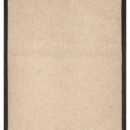 Alfombra Sisal Sintetico Lasis Beige Borde Tela Negro