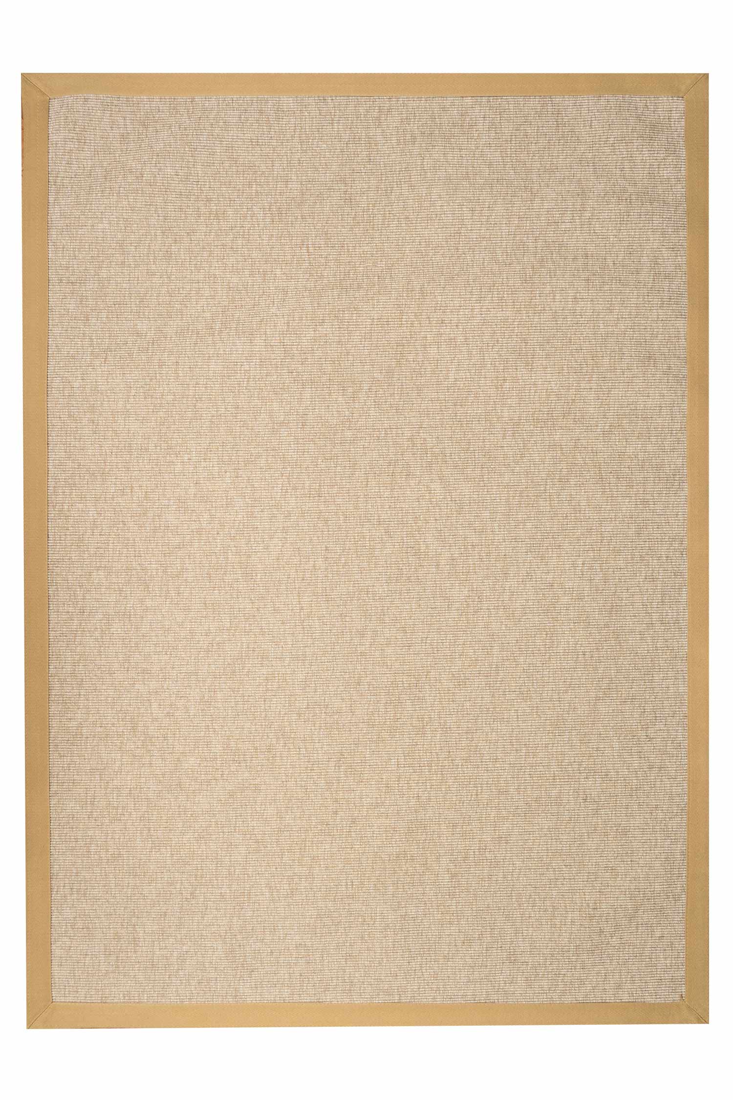 Alfombra Sisal Sintetico Natura Beige Borde Tela Beige
