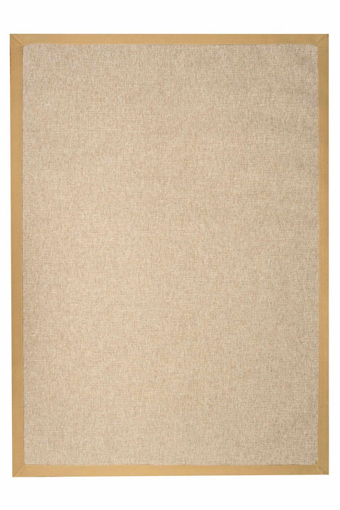 Alfombra Sisal Sintetico Natura Beige Borde Tela Beige