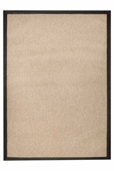 Alfombra Sisal Sintetico Natura Beige Borde Tela Negro