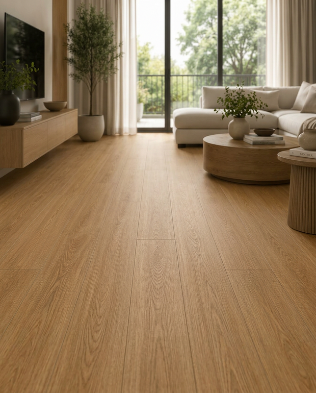 Piso Vinilico Modular Aquarius SPC 5.3mm Castaño 1602