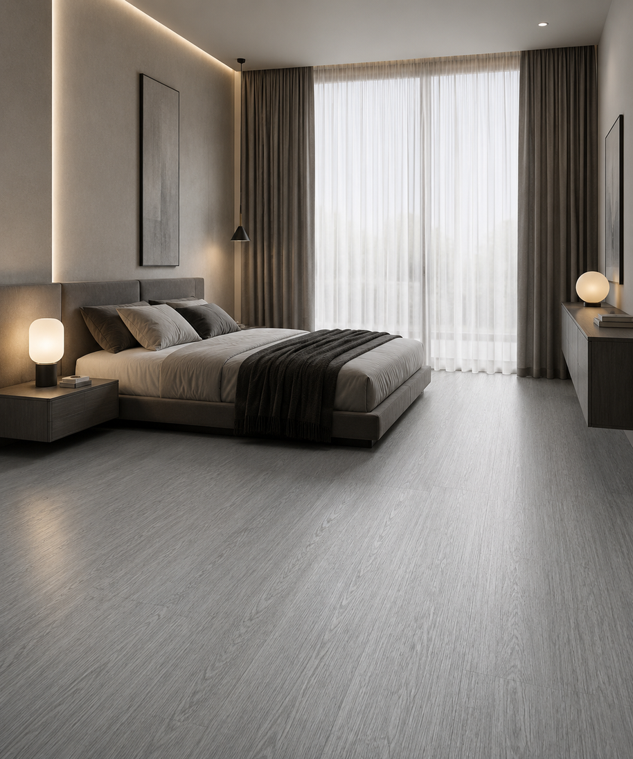 Piso Vinilico Modular Aquarius SPC 5.3mm Grey 7050