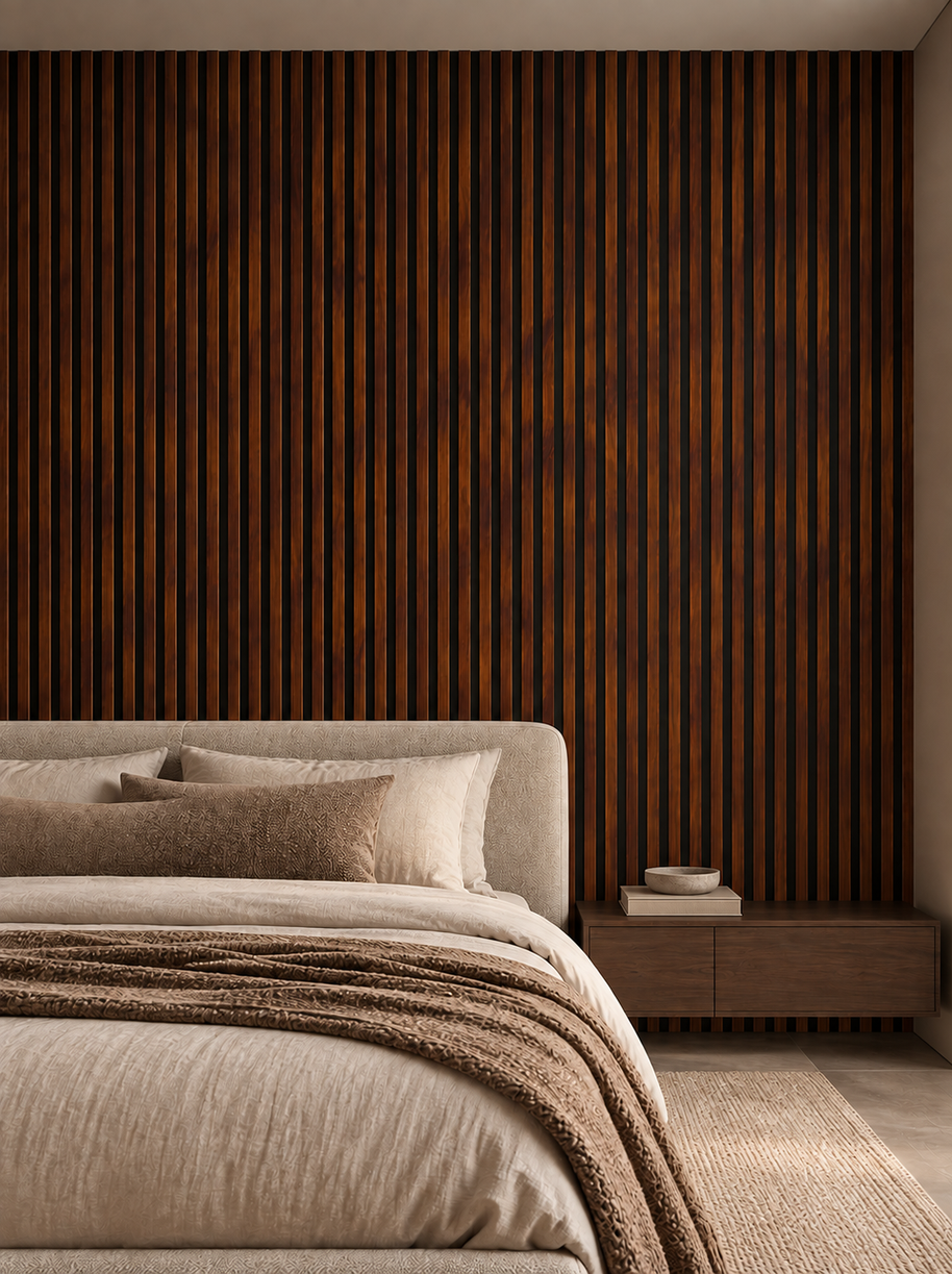 Wall Panel Interior WPC Fondo Negro Nogal 16x290x2,2 cm