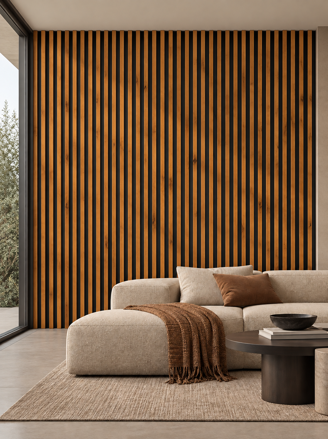 Wall Panel Interior WPC Fondo Negro Roble Natural 16x290x2,2 cm