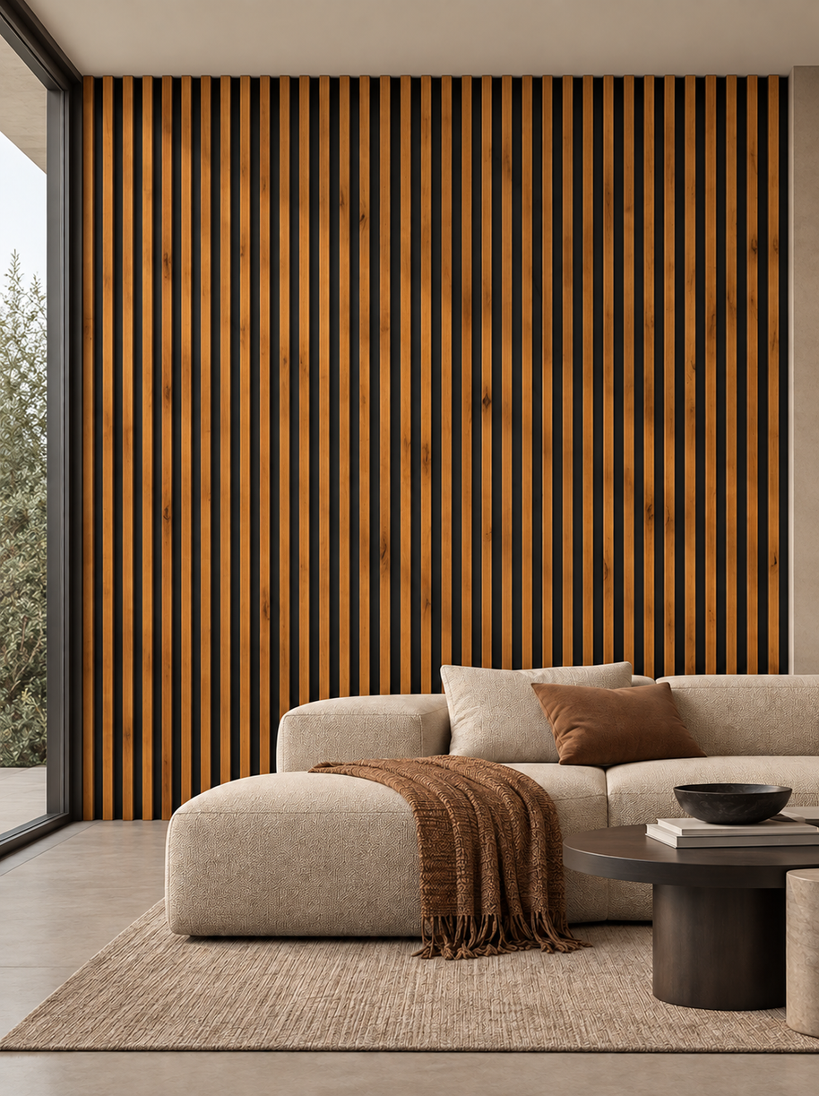 Wall Panel Interior WPC Fondo Negro Roble Natural 16x290x2,2 cm