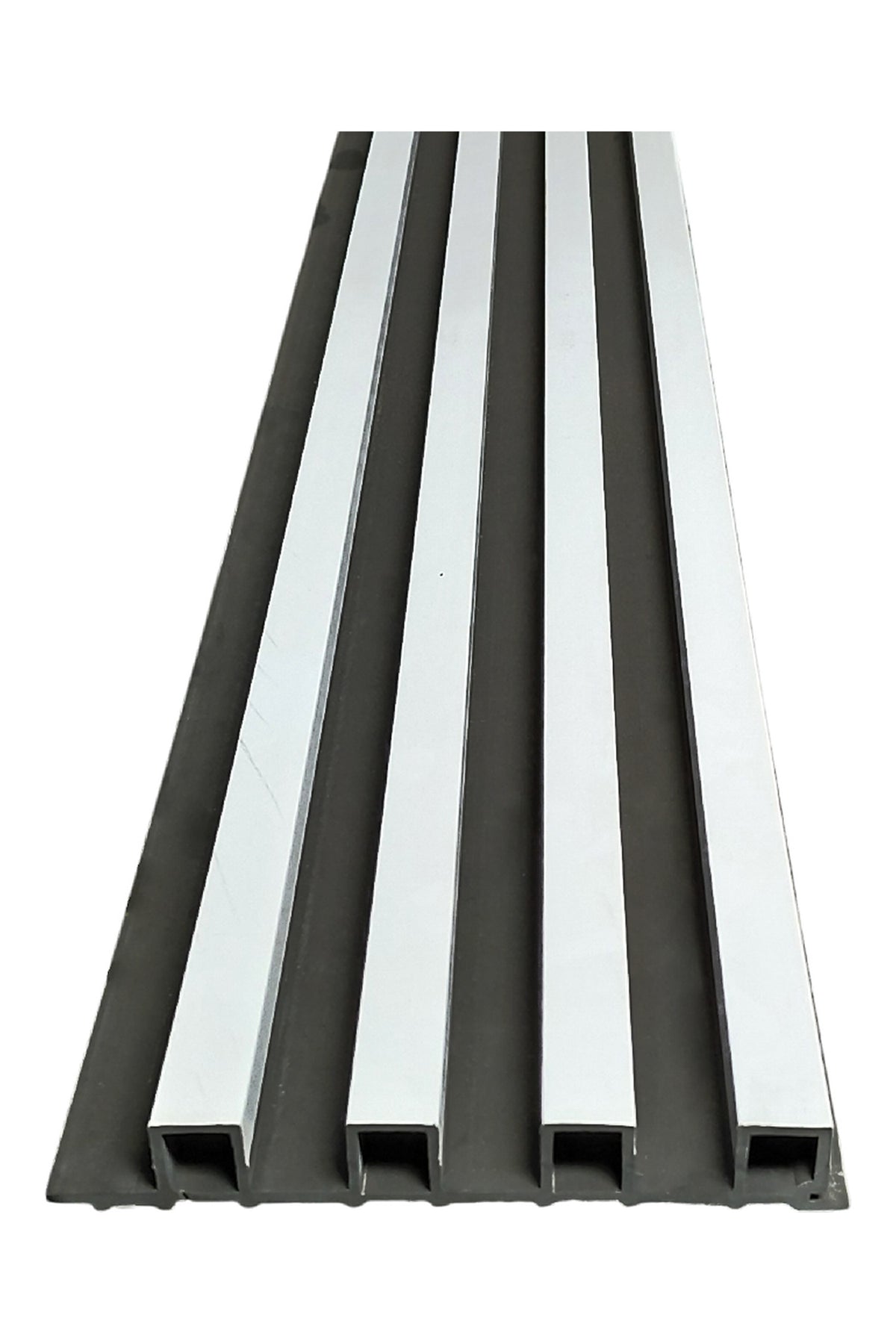 Wall Panel Interior WPC Fondo Negro con Blanco 16x290x2,2 cm