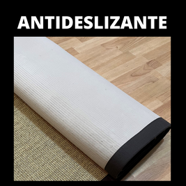 Alfombra Sisal Natural KF731 Borde de Tela Beige